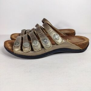 Dansko Janie Sandal Metallic Leather Adjustable Cork Footbed Women's Size 9.5-10